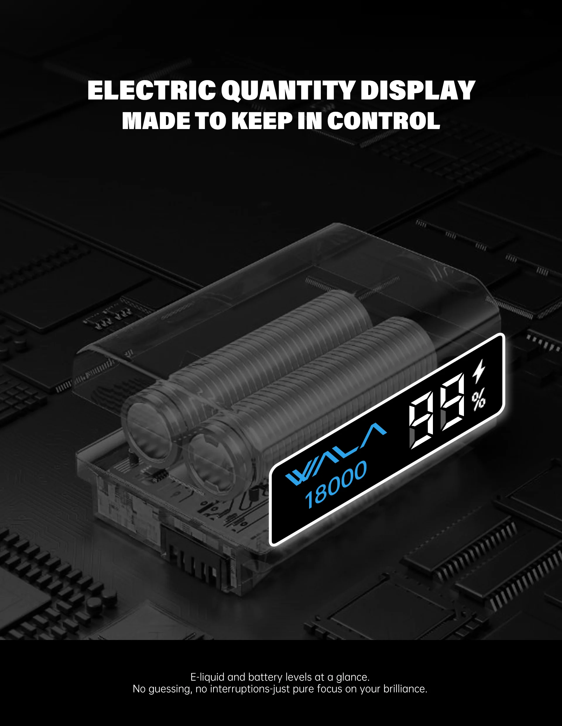WALA YO 18000 E-Liquid & Battery Display
